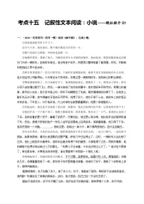 中考语文一轮大单元复习考点十五记叙性文本阅读：小说——模拟提升01(原卷版+解析)