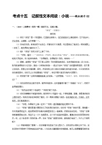 中考语文一轮大单元复习考点十五记叙性文本阅读：小说——模拟提升02(原卷版+解析)
