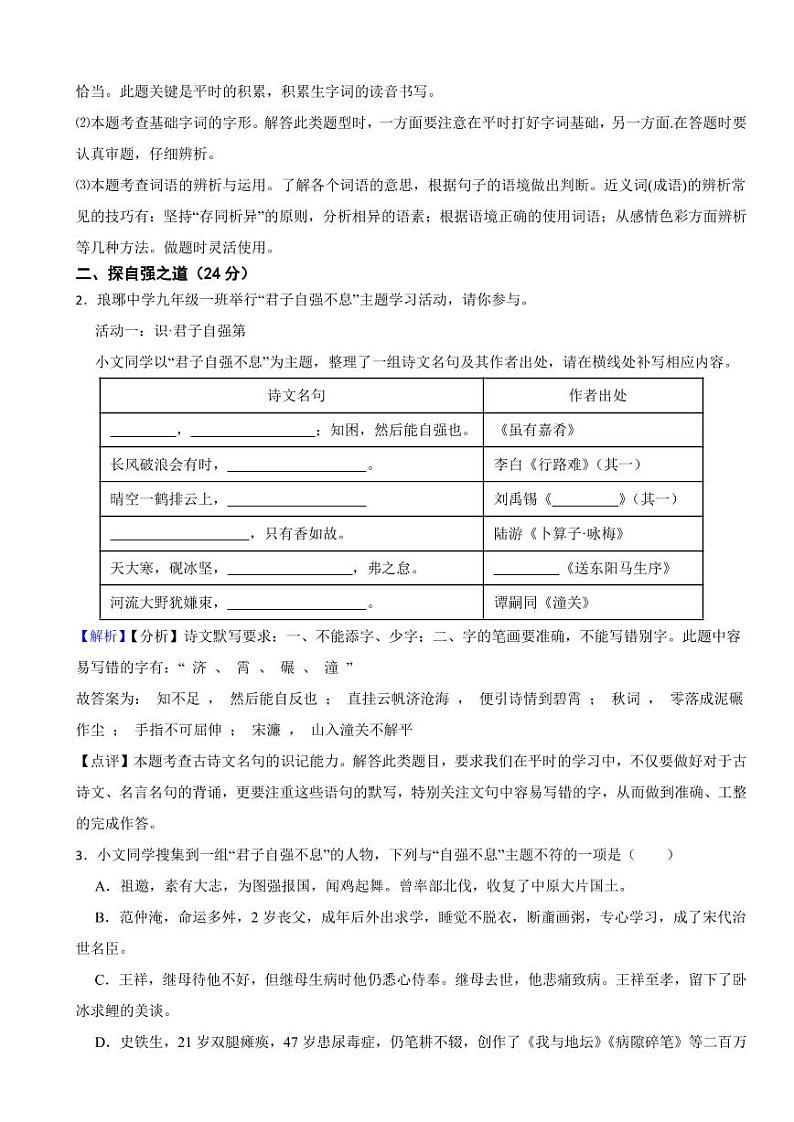 山东省临沂市2023年中考语文试题（含真题解析）02