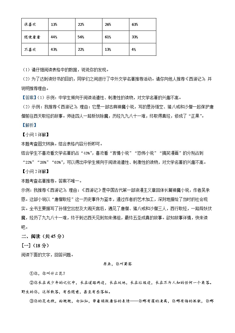 安徽省蚌埠市2023-2024学年七年级上学期期末语文试题（原卷版+解析版）03