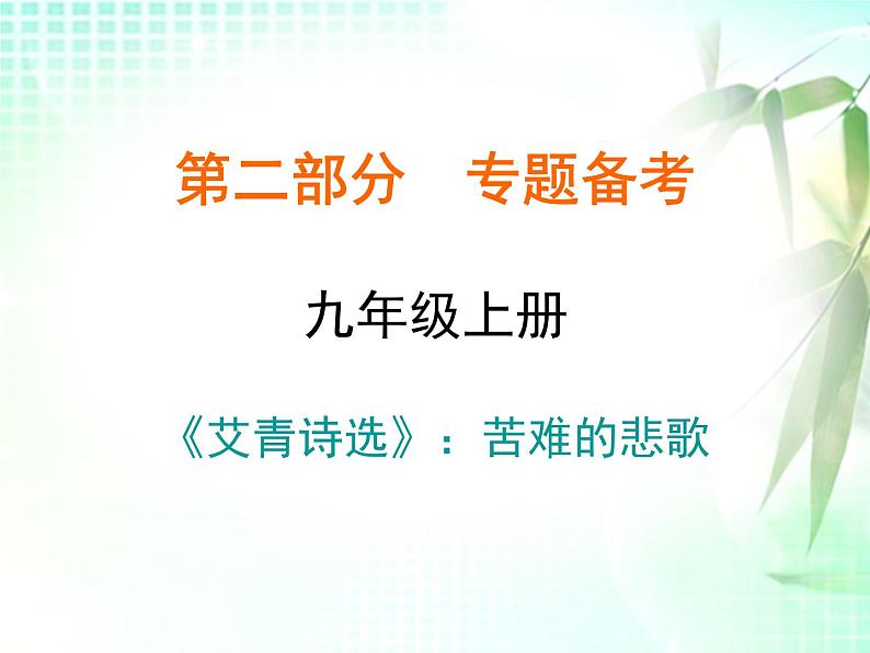 （上课课件）人教版九年级上册语文 名著导读（一）《艾青诗选》（2）01