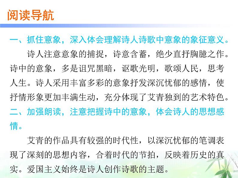（上课课件）人教版九年级上册语文 名著导读（一）《艾青诗选》（2）07