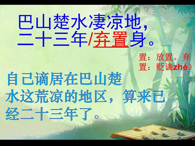 （上课课件）人教版九年级上册语文14《诗词三首——酬乐天扬州初逢席上见赠》08