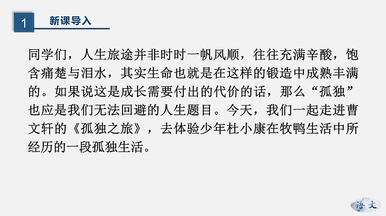 （上课课件）人教版九年级上册语文17《孤独之旅》 (1)第3页
