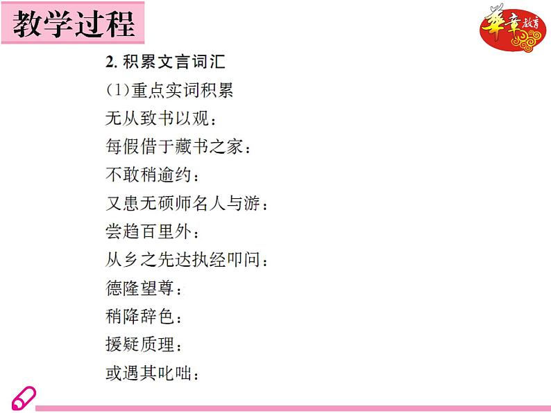 (教案PPT) 人教版九年级下册语文同步教案：11 《送东阳马生序》07