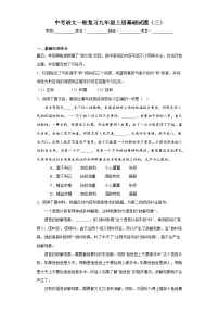 中考语文一轮复习九年级上册基础试题（三）