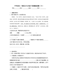 中考语文一轮复习九年级下册基础试题（十）