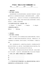 中考语文一轮复习九年级下册基础试题（九）