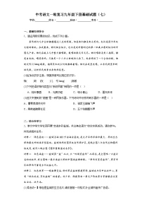 中考语文一轮复习九年级下册基础试题（七）