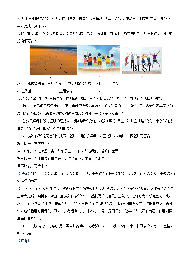 精品解析：江苏省泰州市姜堰区实验初级中学2023-2024学年九年级下学期月考一语文试题（解析版）第3页