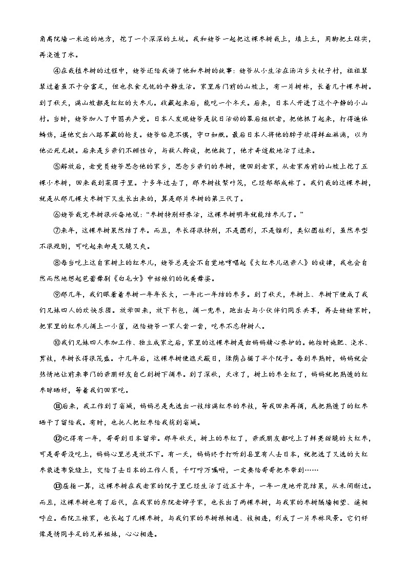 第24讲 标题的理解及作用（练习）-2024年中考语文一轮复习讲练测（全国通用）（原卷版）第3页