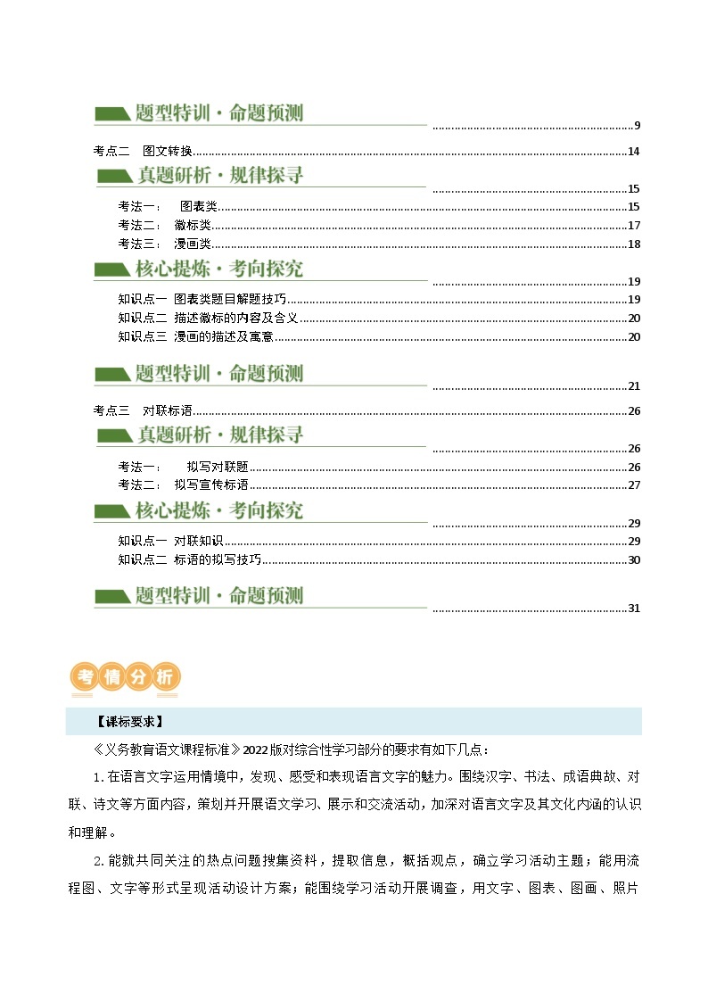 专题06 综合性学习（信息概括、图文转换、对联标语）（讲练）-2024年中考语文二轮复习课件PPT+讲义（全国通用）02