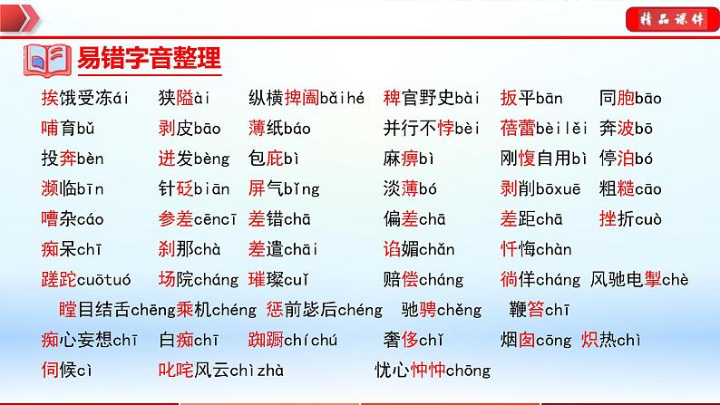 中考语文一轮复习通关课件专题01  字音字形（含答案）第8页