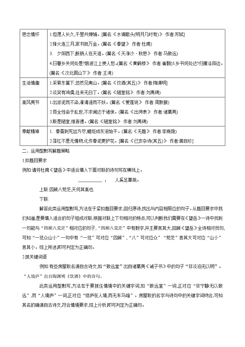 【中考二轮】2024年中考语文【热点·重点·难点】（广东专用）热点01 古诗词默写（3大考查特点+2大解题策略）-专练.zip02