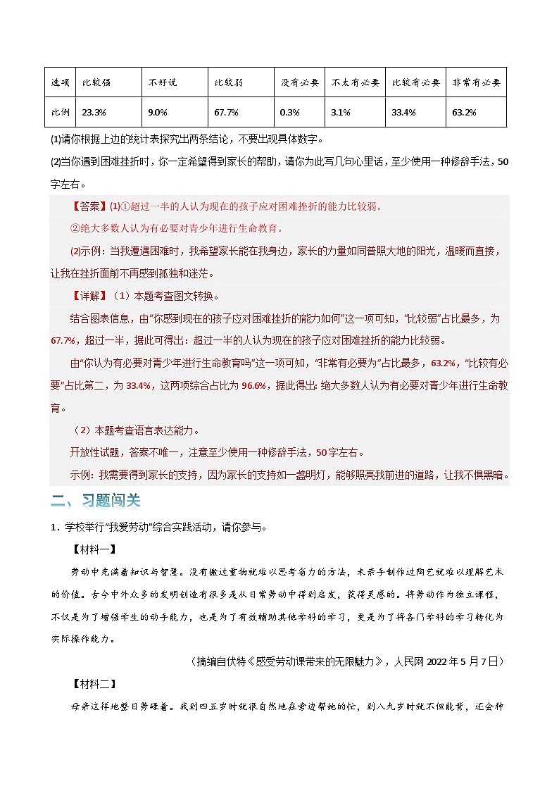 第6关：漫画图表（解析版）-2024年中考语文一轮复习题型专练第2页