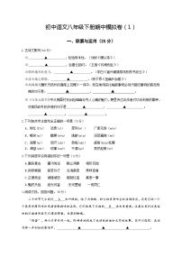 2023年初中语文八年级下册期中模拟卷（1）（含答案）