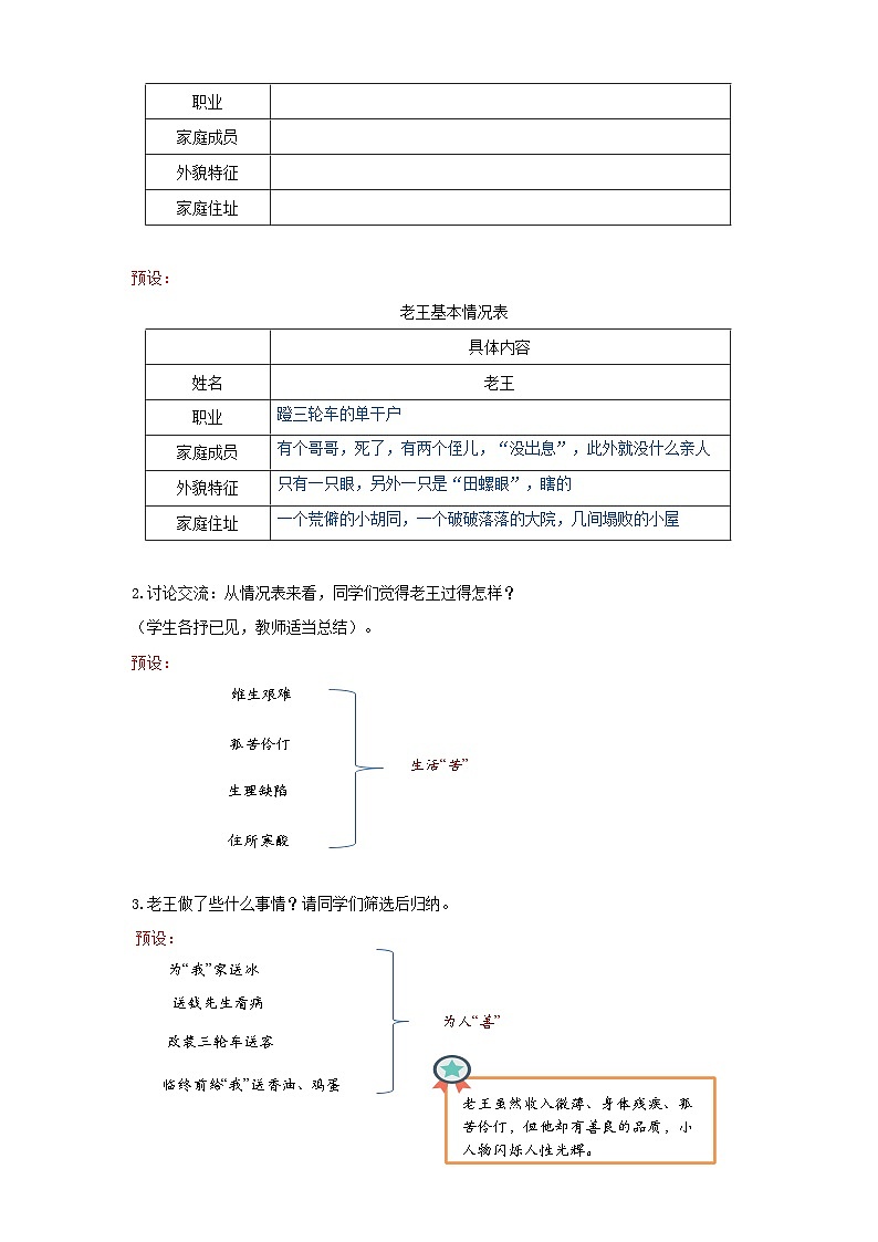 11《老王》教学设计-(同步教学)统编版语文七年级下册名师备课系列02