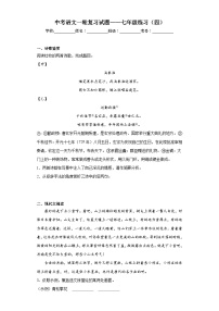 中考语文一轮复习试题——七年级练习（四）