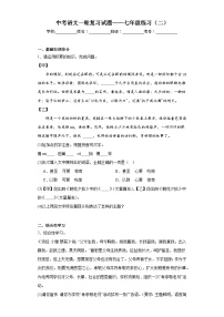 中考语文一轮复习试题——七年级练习（二）