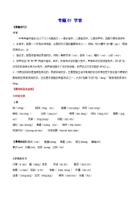 中考语文一轮复习考点精讲精练专项汇编专题01 字音(考点讲解)