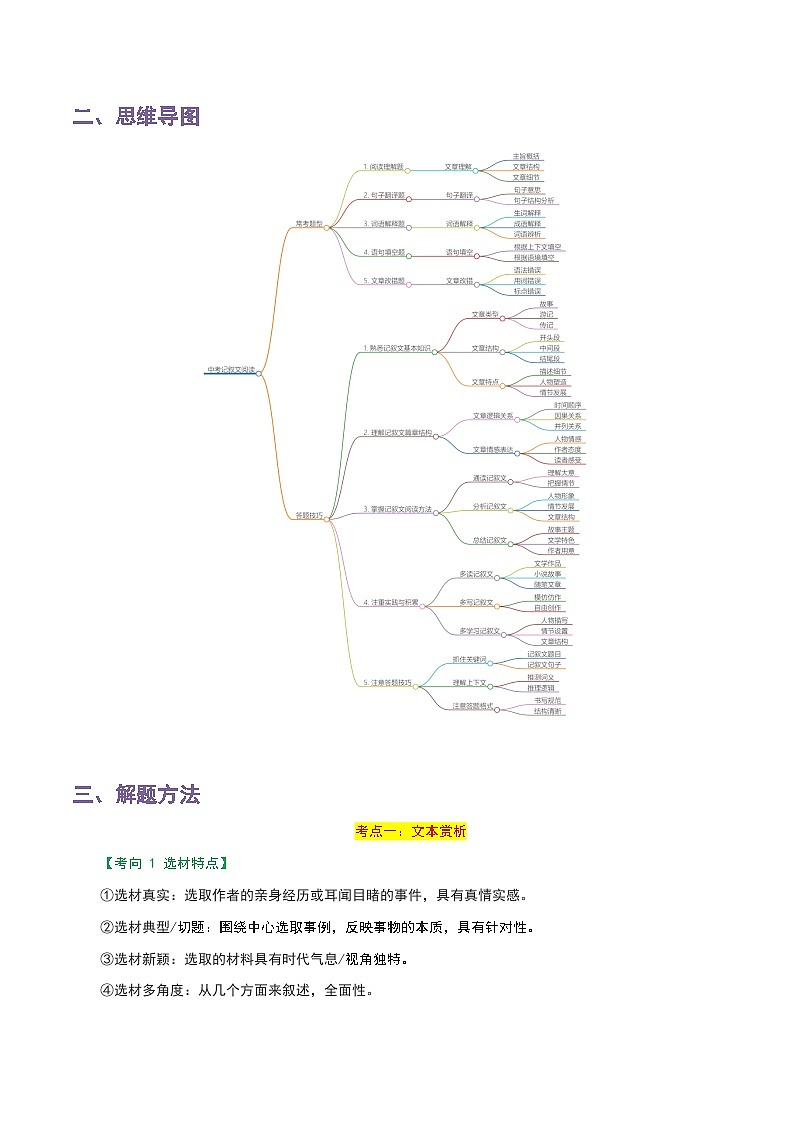 中考语文一轮复习 知识梳理+解题方法专题11 记叙文阅读第2页
