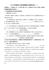 2024年河南省驻马店市泌阳县光亚学校、致远学校中考一模语文试题（原卷版+解析版）