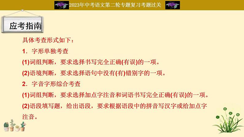 中考语文二轮复习重难点过关课件专题01  字音（含答案）第5页