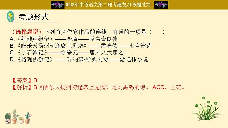 中考语文二轮复习重难点过关课件专题09  对联（含答案）第4页