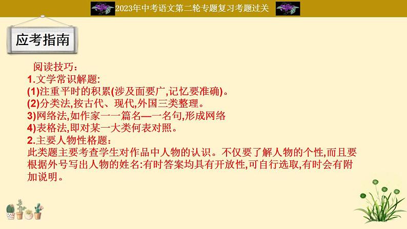 中考语文二轮复习重难点过关课件专题12  名著（含答案）第3页
