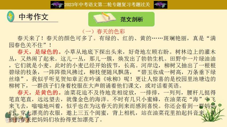 中考语文二轮复习重难点过关课件专题20  中考作文（二）（含答案）04