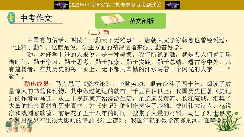 中考语文二轮复习重难点过关课件专题20  中考作文（二）（含答案）第6页