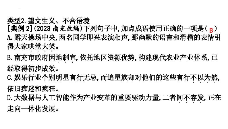 词语的理解与运用   课件- 中考语文二轮专题04