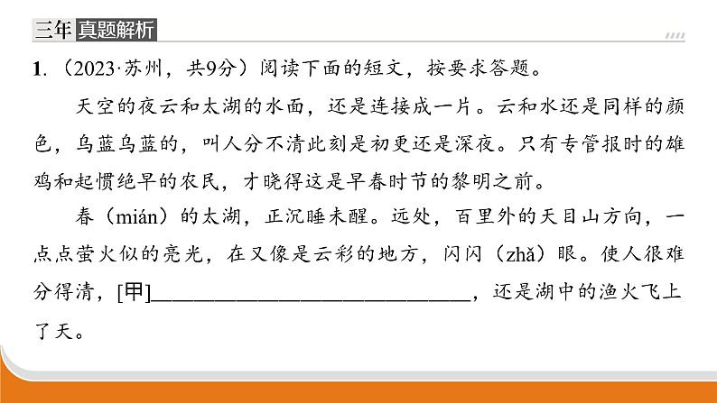 语段综合   课件中考语文二轮专题复习06