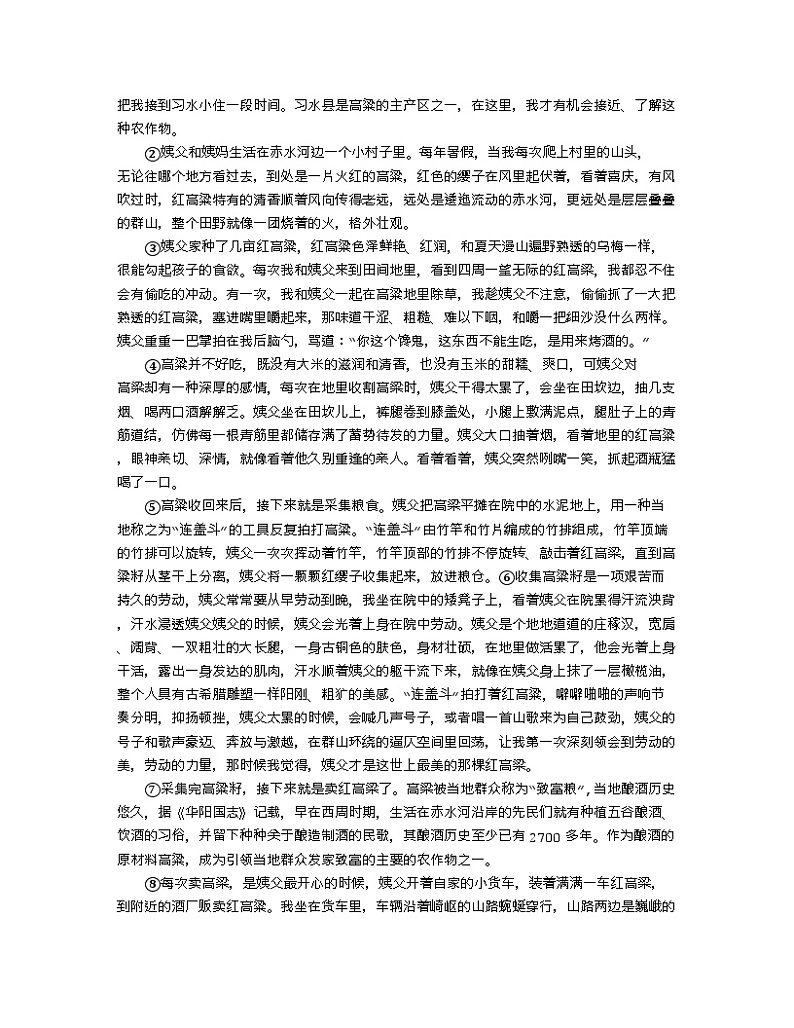 2024年四川省泸州市龙马潭区中考一模语文试题第3页