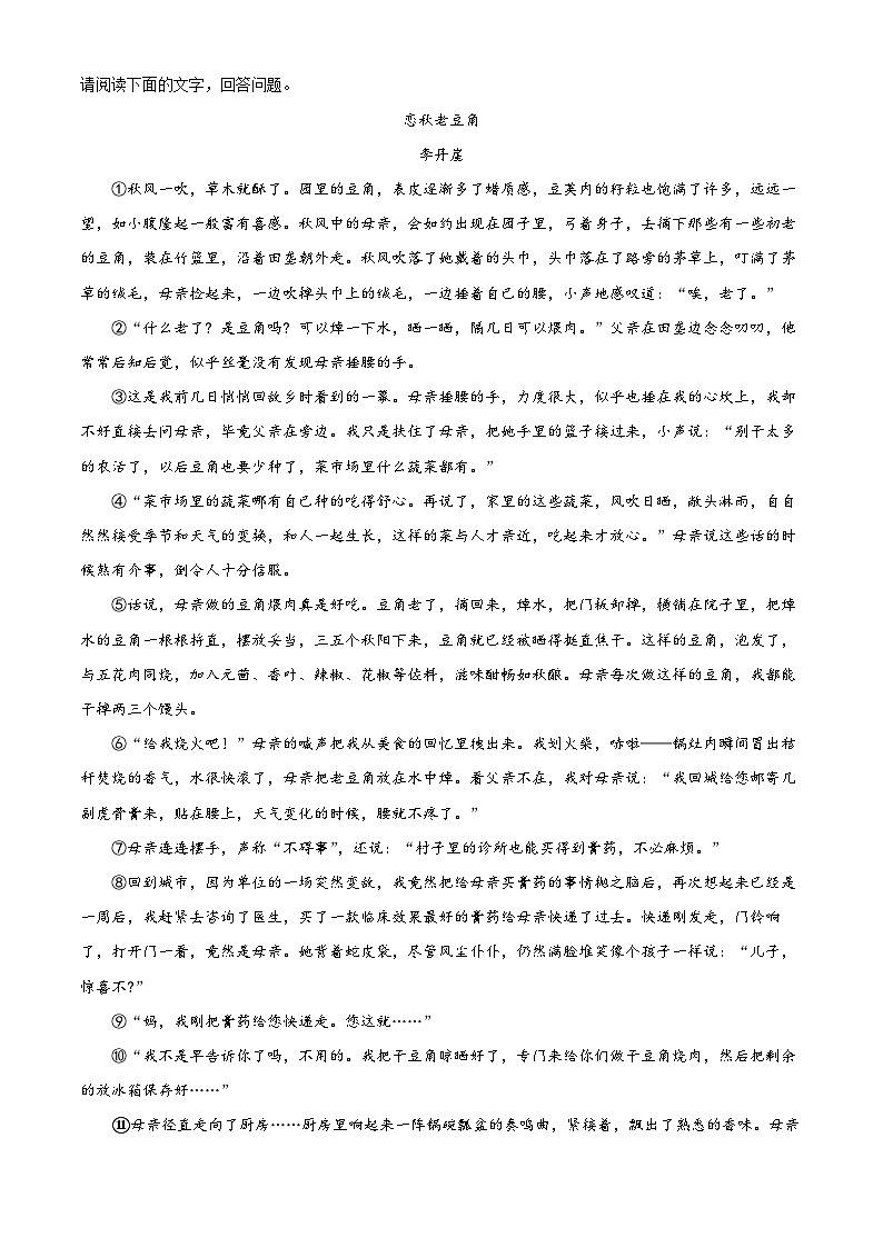 2024年安徽省宿州市萧县中考一模语文试题（原卷版+解析版）03