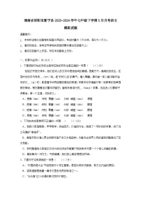 湖南省邵阳市新宁县2023-2024学年七年级下册3月月考语文模拟试卷（附答案）
