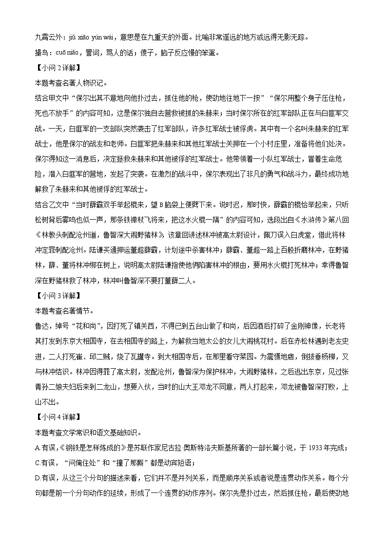 2024年安徽省合肥经济技术开发区中考一模语文试题（原卷版+解析版）03