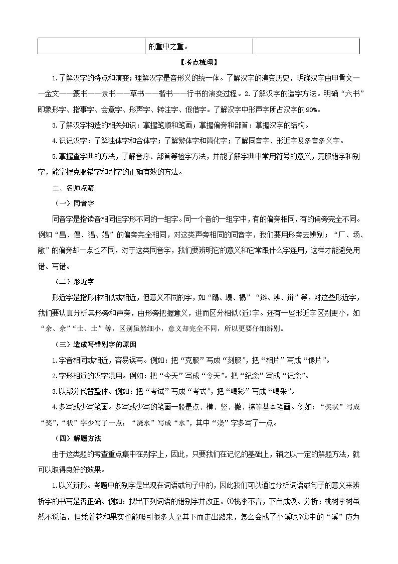 02字形-八年级语文下册专题复习（解析版）02