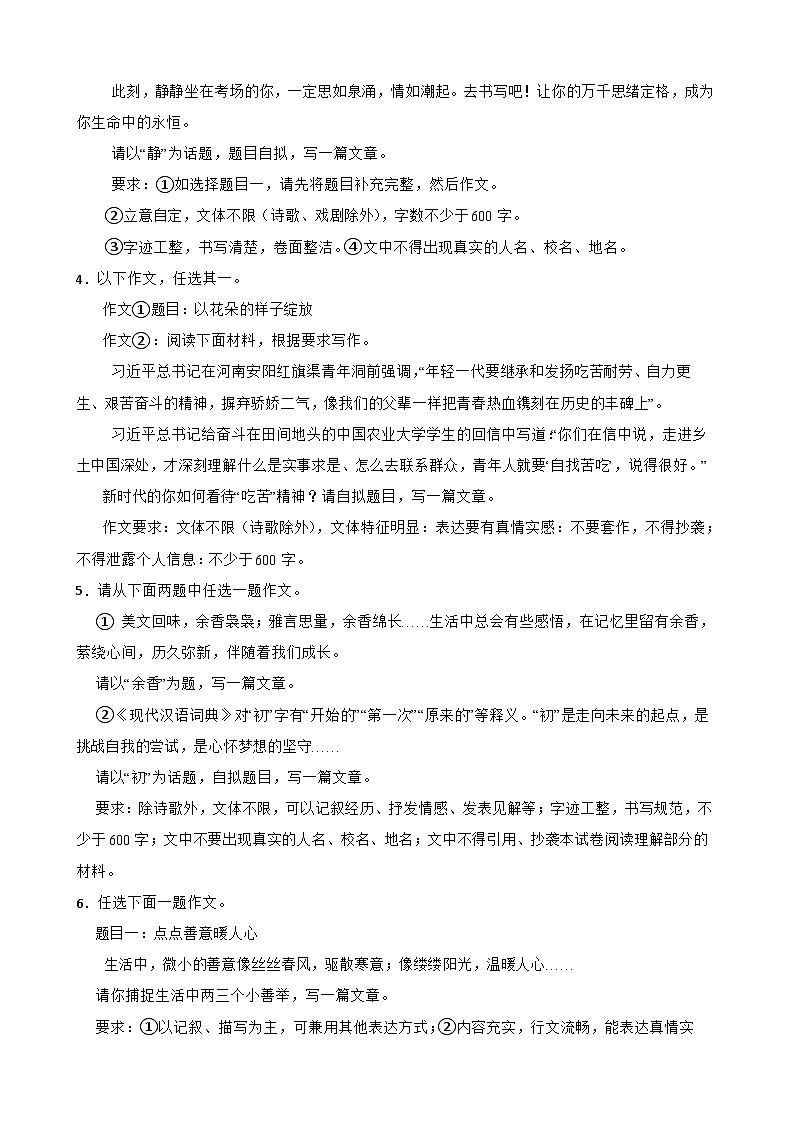 19写作-中考语文专题复习（原卷版）第2页