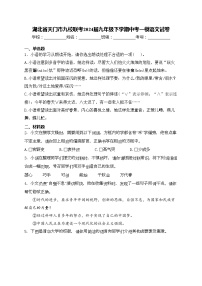 湖北省天门市九校联考2024届九年级下学期中考一模语文试卷(含答案)