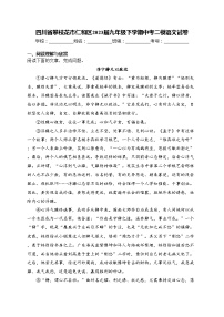 四川省攀枝花市仁和区2023届九年级下学期中考二模语文试卷(含答案)