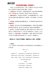 进阶练05 古诗词中的意象（最新热点20题）-2024年中考语文一轮总复习重难点全攻略