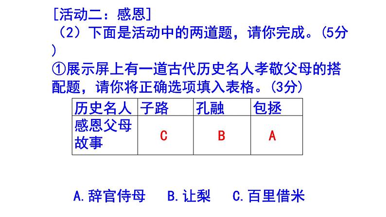 七下语文综合性学习《孝亲敬老，从我做起》梯度训练2 PPT版04