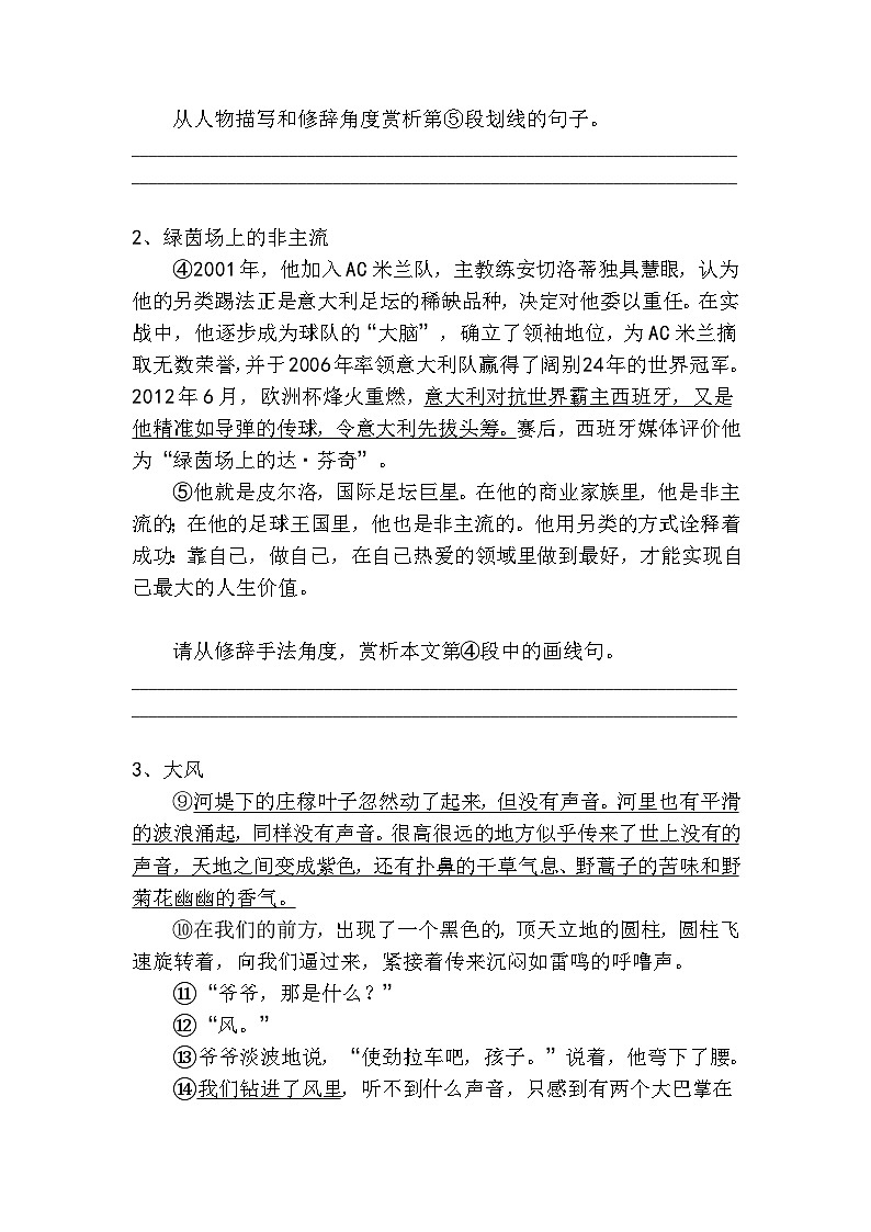 中考语文散文小说语言赏析高分技巧及梯度训练3第2页