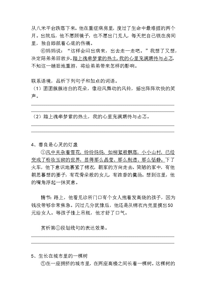 中考语文散文小说语言赏析高分技巧及梯度训练4第3页