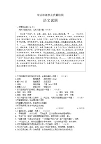 2024年山东省泰安市新泰市新甫中学中考第一次模拟语文试题
