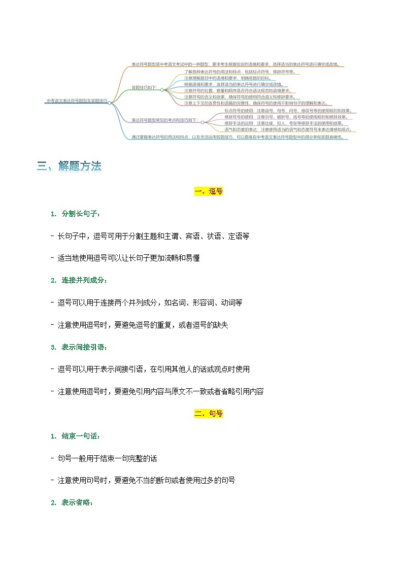 专题04 标点符号-2024年中考语文一轮复习知识点全覆盖+考查趋势+思维导图+复习要点+解题方法第2页