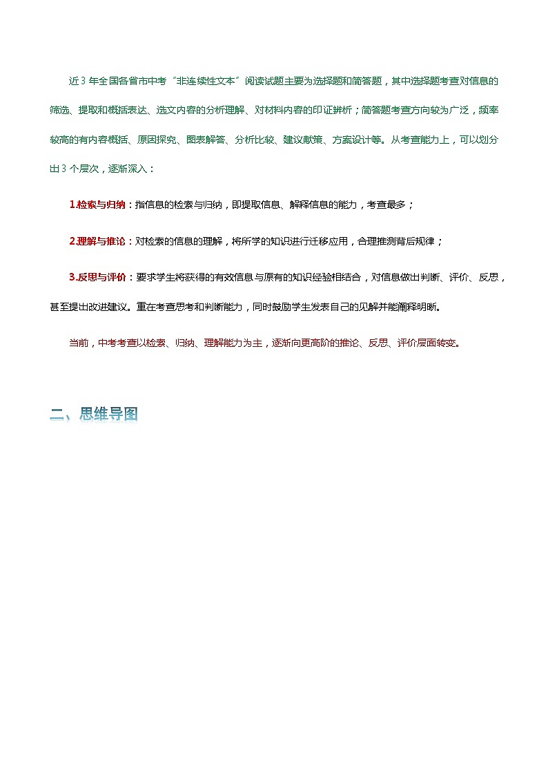 专题10 非连续性文本阅读-2024年中考语文一轮复习知识点全覆盖+考查趋势+思维导图+复习要点+解题方法第2页