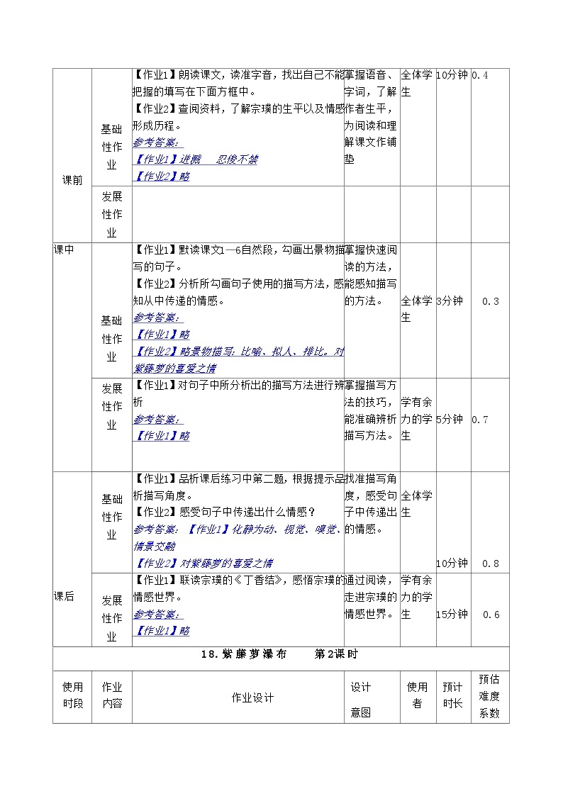 第五单元作业设计+2023—2024学年统编版语文七年级下册02