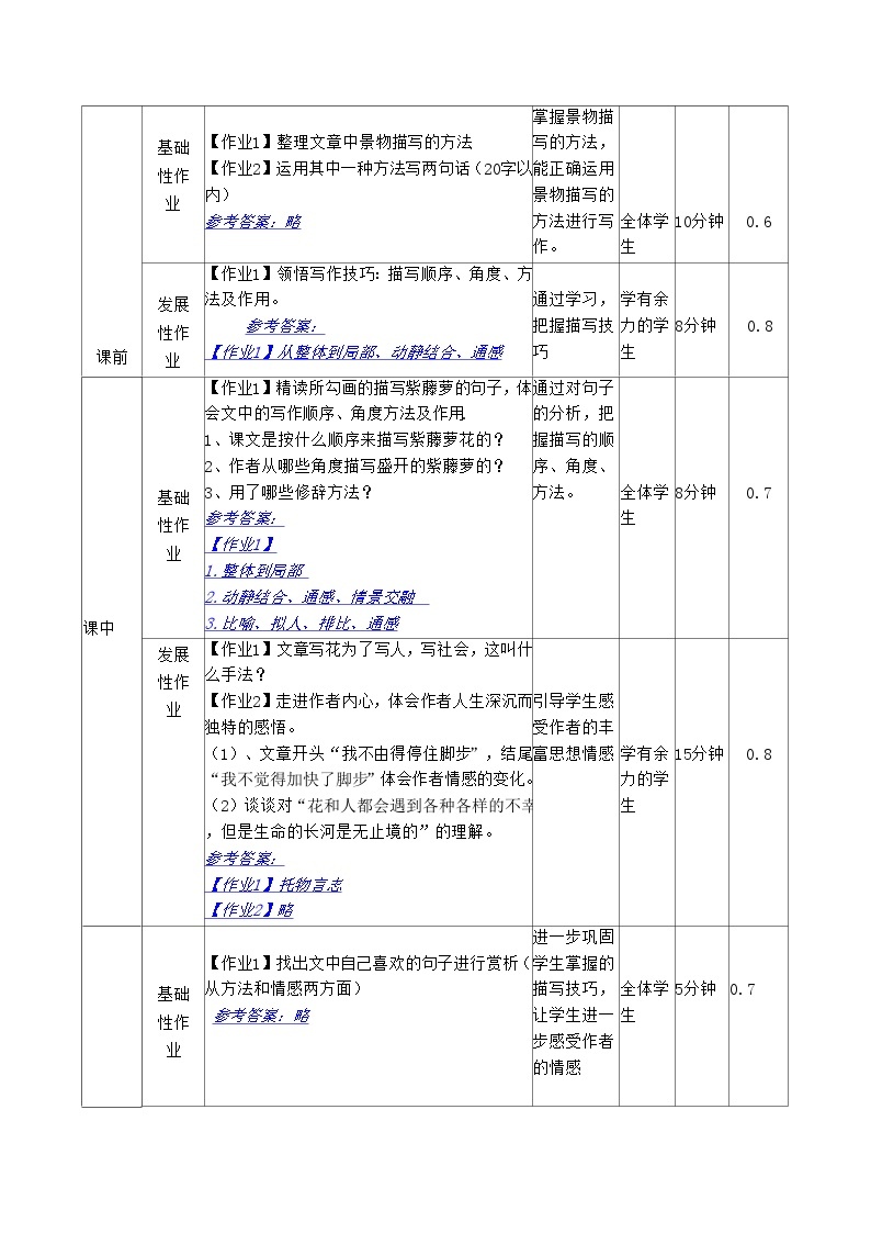 第五单元作业设计+2023—2024学年统编版语文七年级下册03